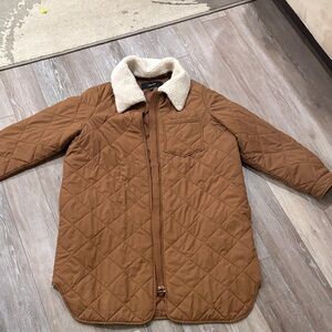 Brown Quilted Jacket with Cream Collar Vero Moda removable collar